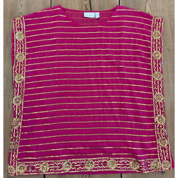 Chico’s Other - Chico's Pink Gold Sheer Cover Up 3 (XL)